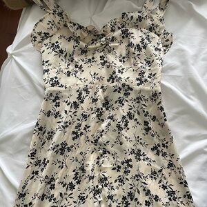 Zara Black and Cream Floral Dress